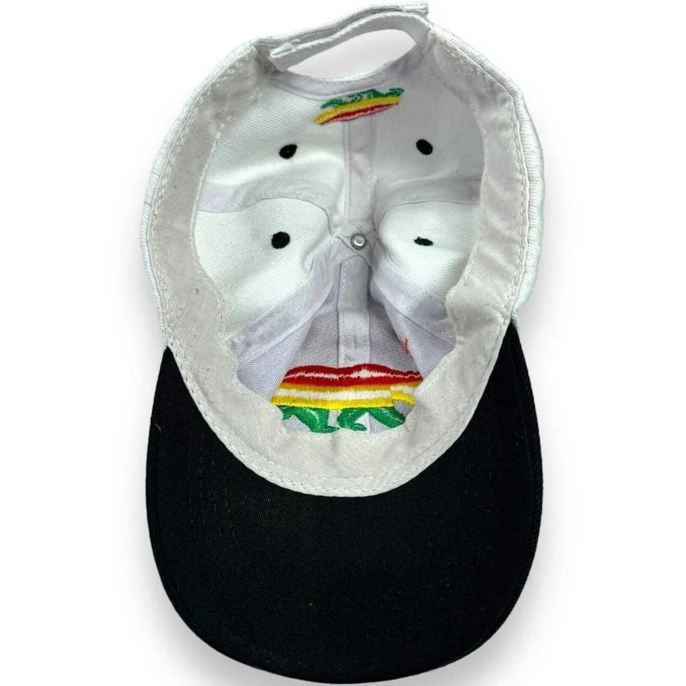 California Republic Bear Hat White Surfer Baseball Cap Kids State Flag Brim